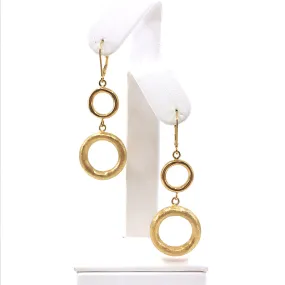 14K Gold Double Circle Earrings