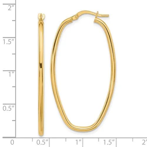 14k Yellow Gold Polished Hoop Earrings