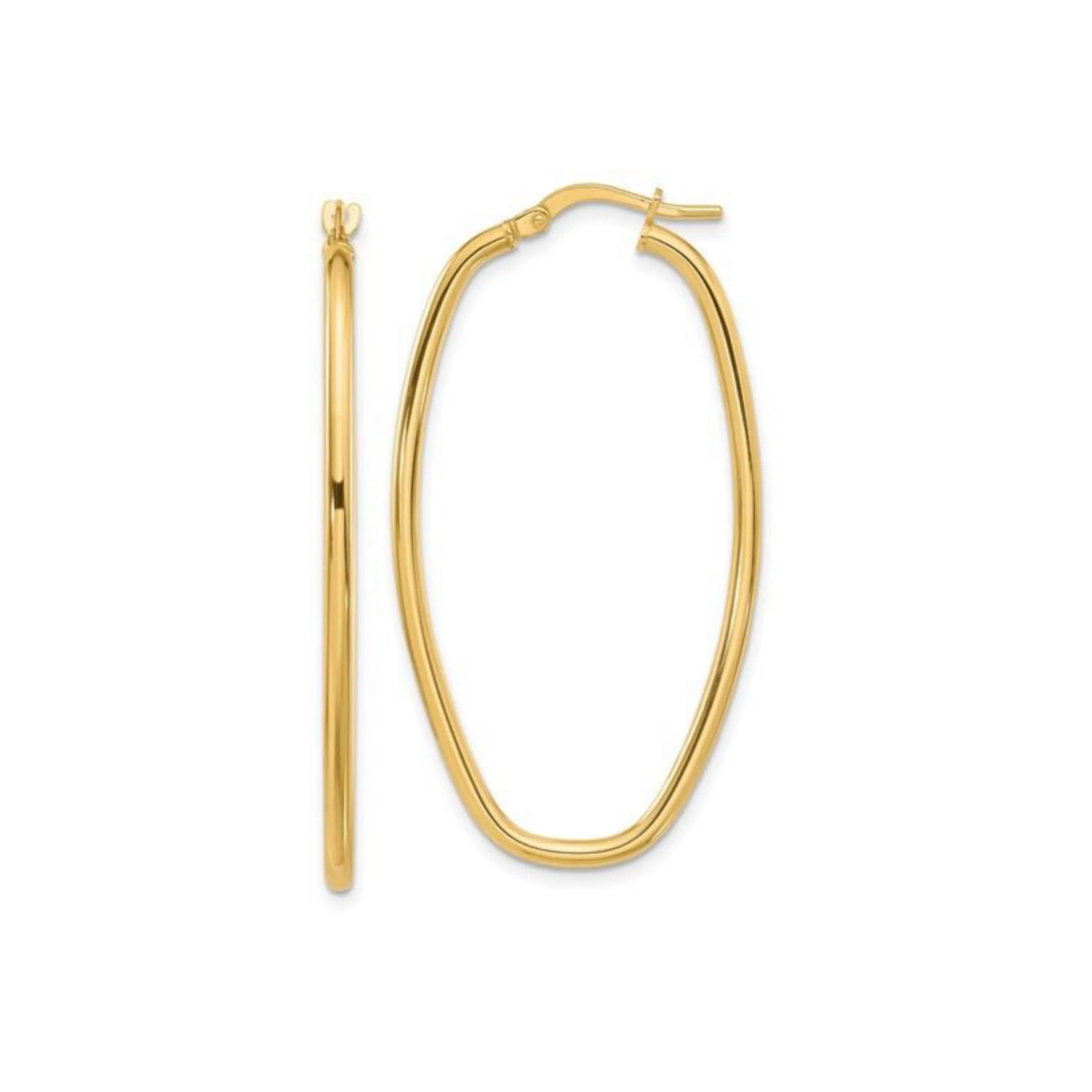 14k Yellow Gold Polished Hoop Earrings
