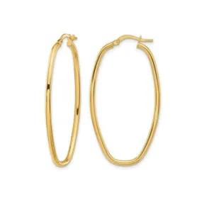 14k Yellow Gold Polished Hoop Earrings