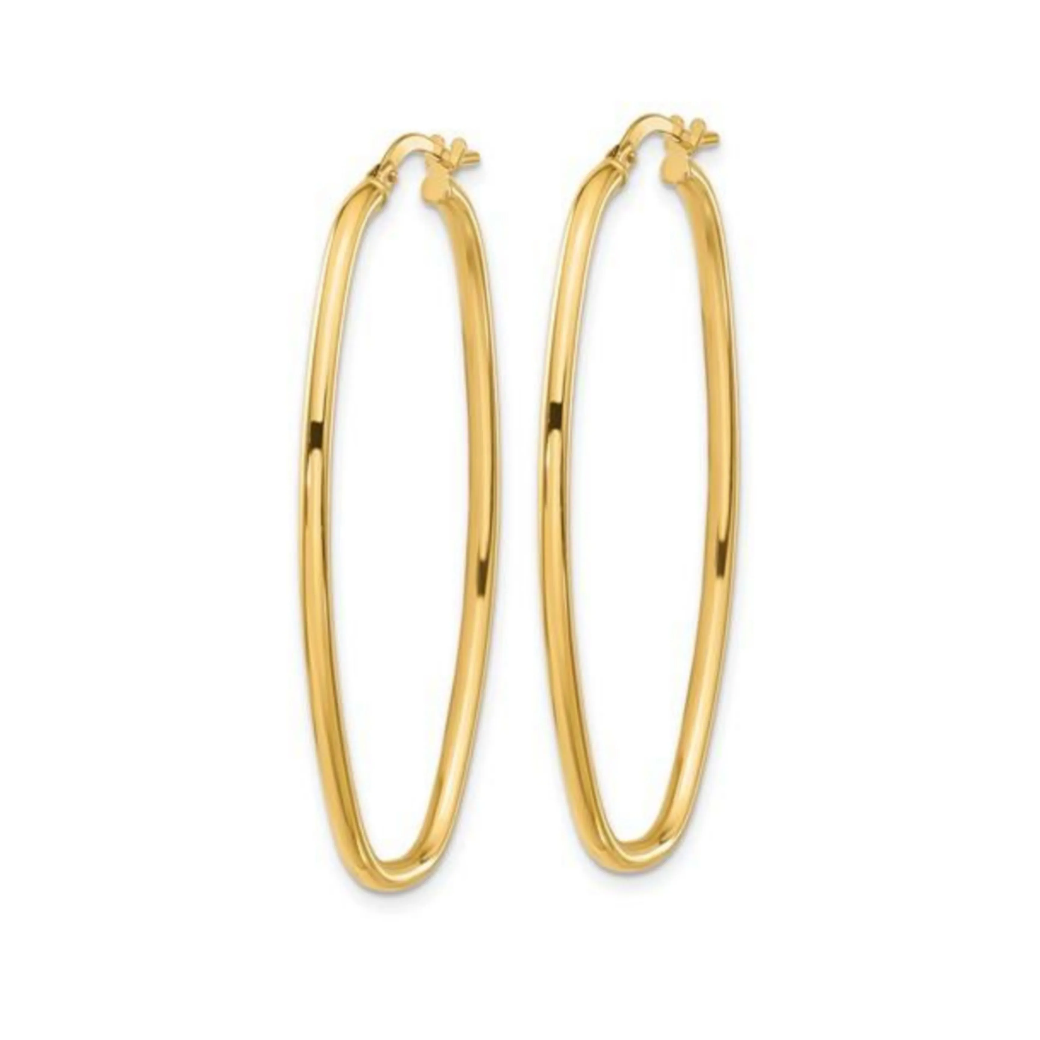 14k Yellow Gold Polished Hoop Earrings