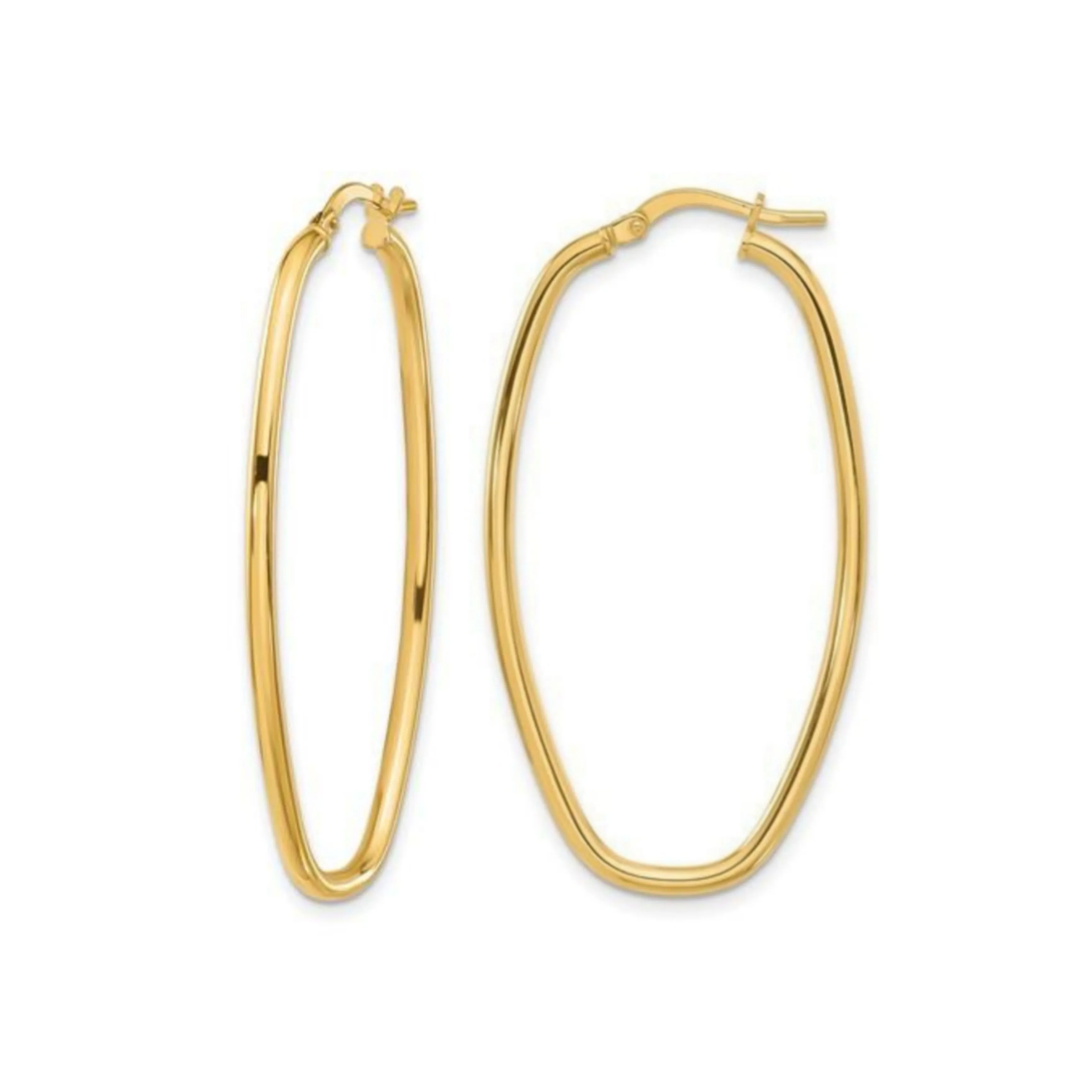 14k Yellow Gold Polished Hoop Earrings