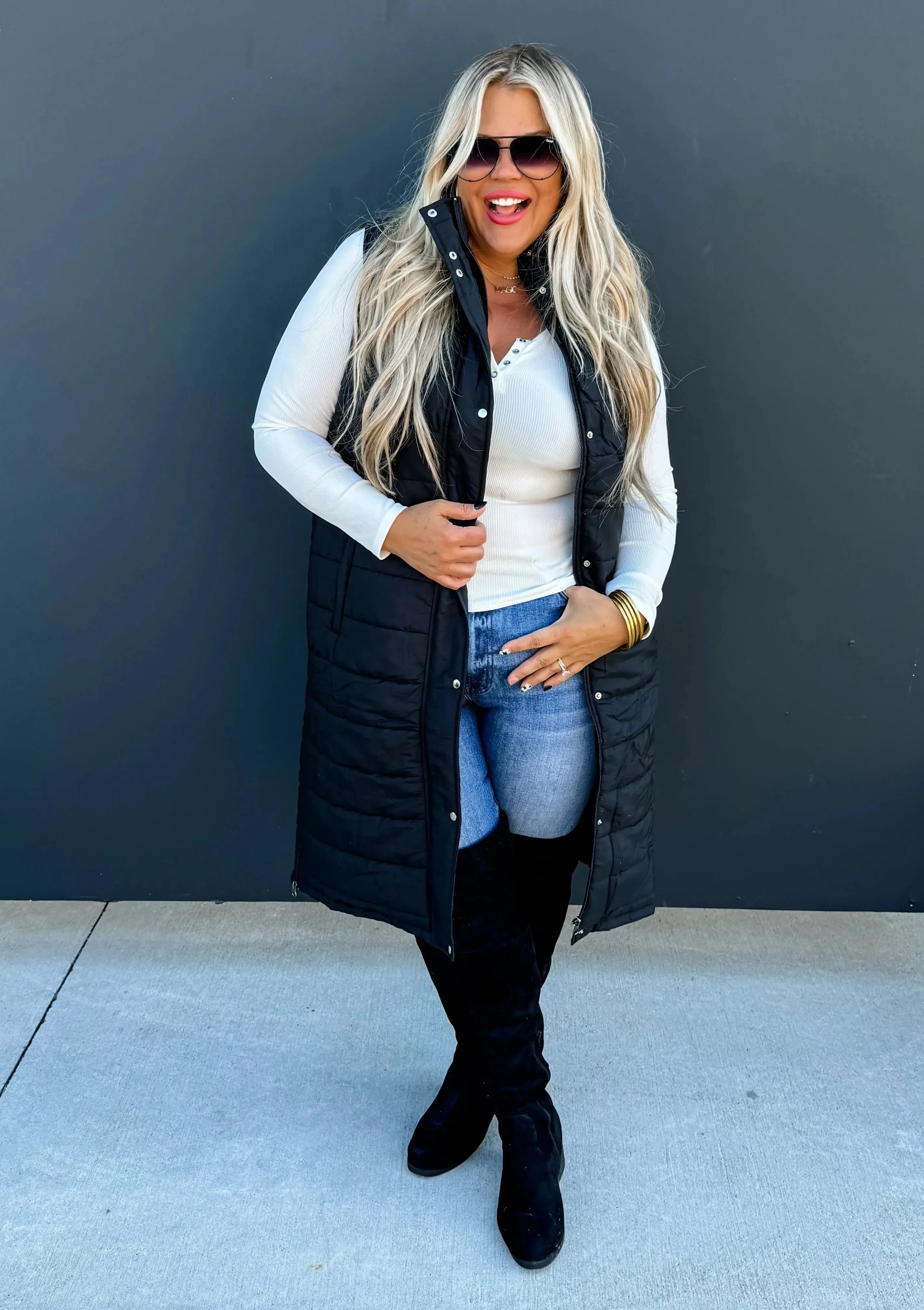 2 Colors - Blakeley Long Puffer Vests