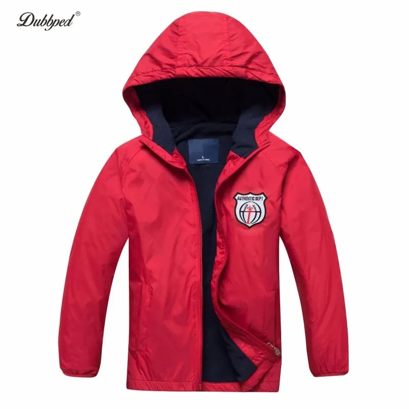 Boys Polar Fleece Jacket Sport Girls Coat Double-deck Hoodie Waterproof Windbreakers Kids Jackets 3-12Y Spring Autumn Winter