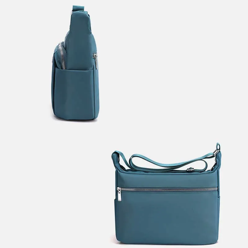 Crossbody Plaid Nylon Tote Bag For Women Multi-Pocket Waterproof Purse
