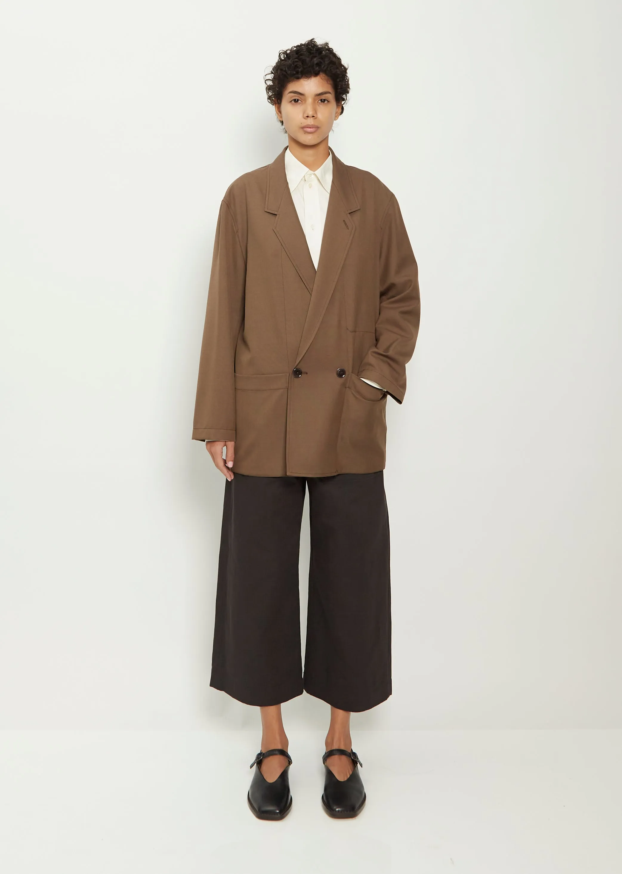 DB Workwear Suiting Wool Blazer — Olive Brown