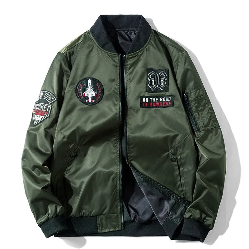 Embroidery Oversized Pilot Jacket