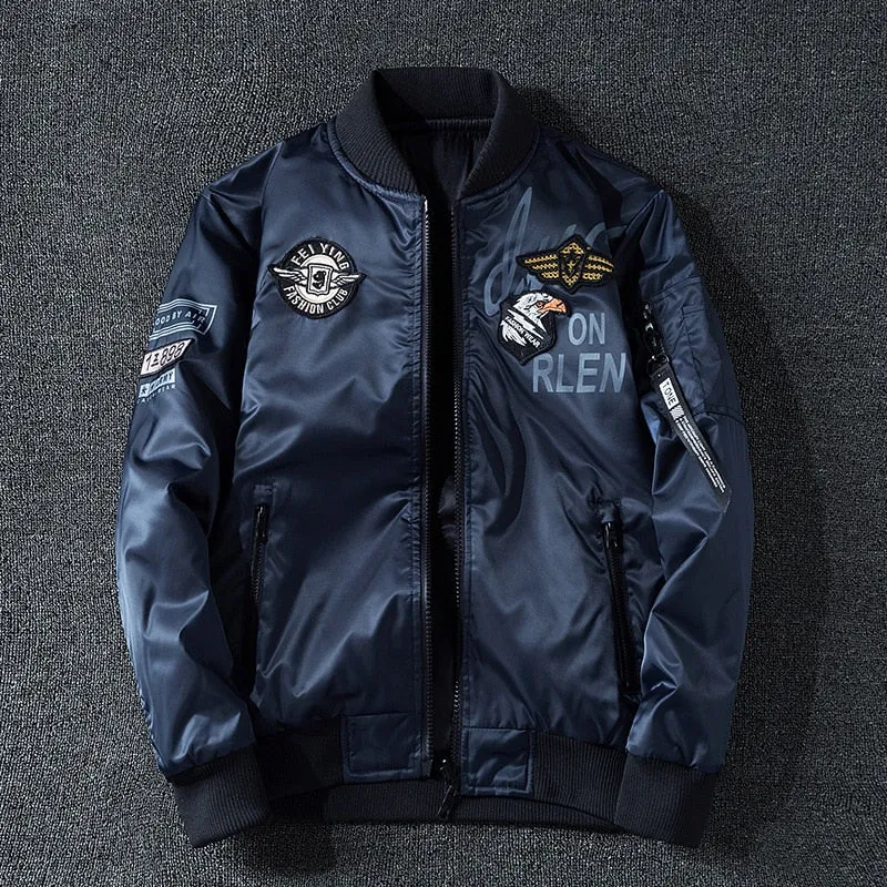 Embroidery Oversized Pilot Jacket