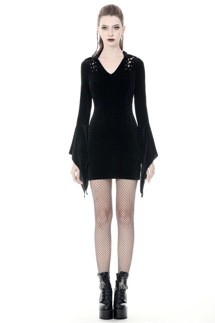 Gothic witch holloween hooded slim dress DW375