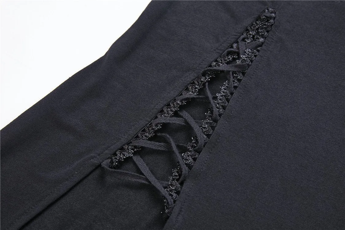 Holloween gothic slit hem witch sleeve hooded dress DW200