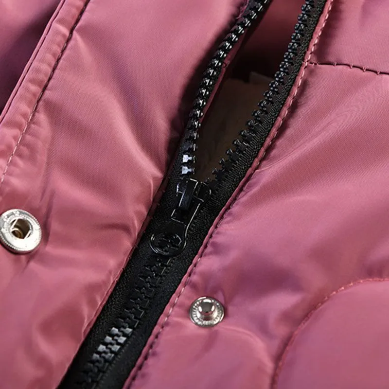Hooded Jacket Winter Warm Thick Long Coats Girls Jackets 4 5 6 7 Years Children Clothes Thick Outerwear