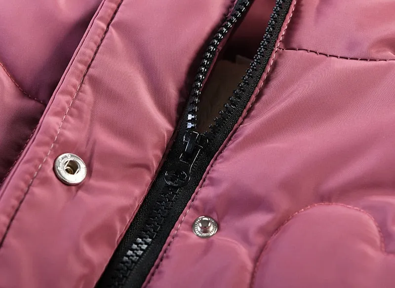 Hooded Jacket Winter Warm Thick Long Coats Girls Jackets 4 5 6 7 Years Children Clothes Thick Outerwear