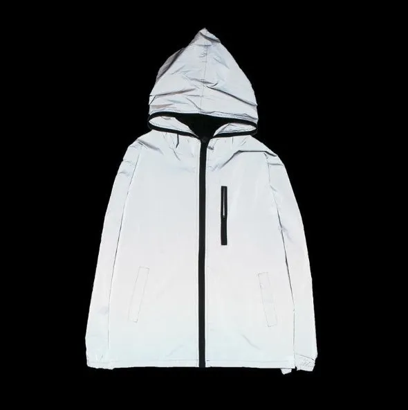 Men's Spring And Autumn Full Reflective Windbreaker Waterproof Jacket Men's High Street