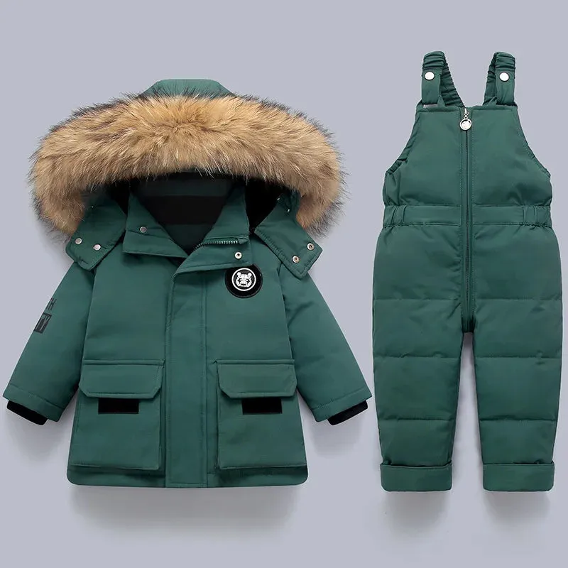 New Baby Winter Warm Down Jacket parka Boy Thicken Jumpsuit Infant coat toddler Girl Clothes Kids Snowsuit Children Clothing Set