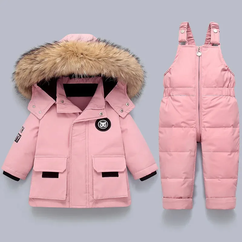 New Baby Winter Warm Down Jacket parka Boy Thicken Jumpsuit Infant coat toddler Girl Clothes Kids Snowsuit Children Clothing Set