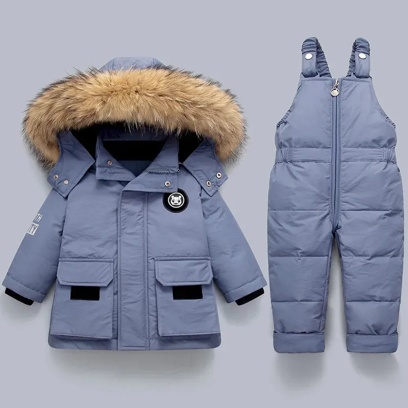 New Baby Winter Warm Down Jacket parka Boy Thicken Jumpsuit Infant coat toddler Girl Clothes Kids Snowsuit Children Clothing Set