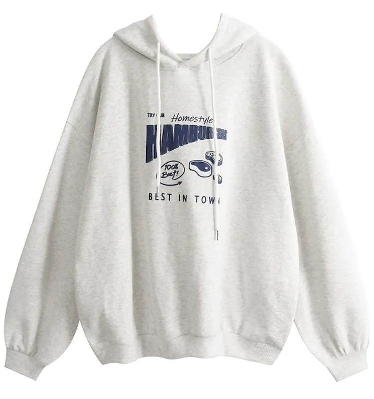 Original Soft Girl Style Gray Hoodie
