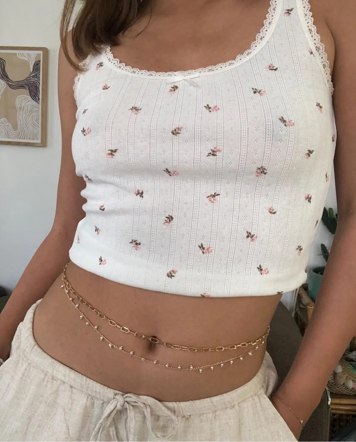Paperclip Pearl Waist Chain (Gold & Silver)