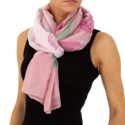 Pink Floral Lightweight Scarf