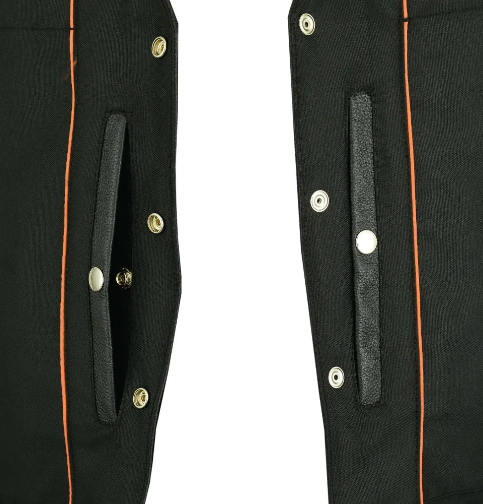 SolidRider Men's Leather Motorcycle Vest - Black