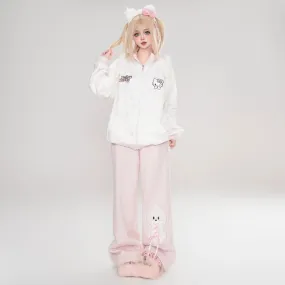 Sweet Japanese Style Hello Kitty Printed Hooded Sweatshirt