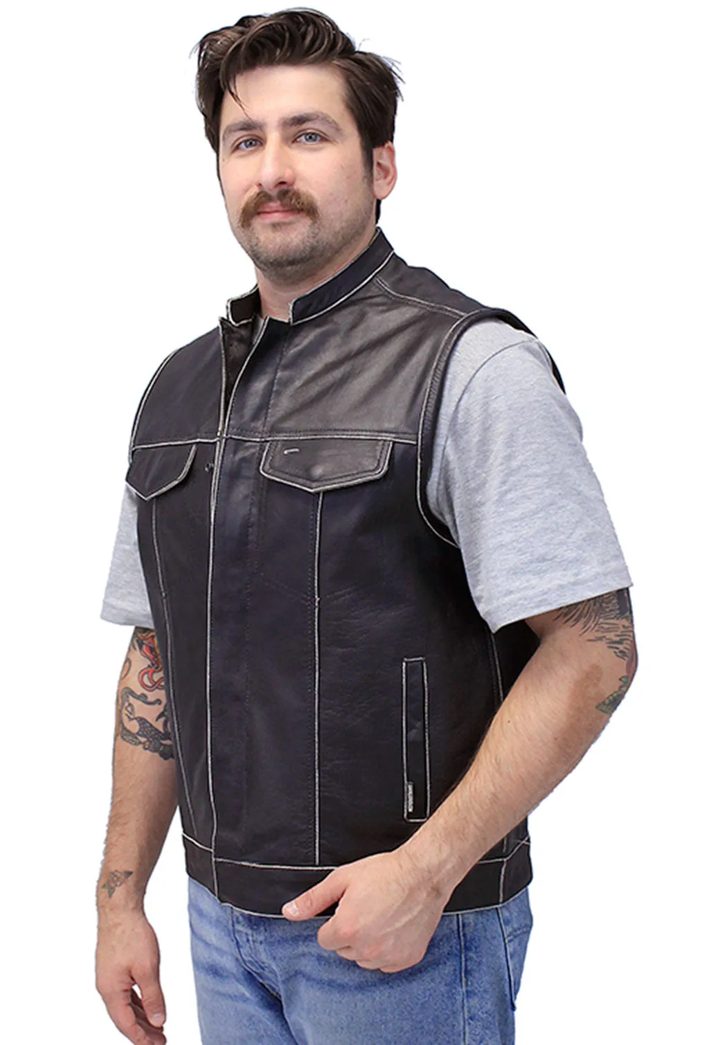 Vintage Brown Club Vest w/Concealed Pockets #VMA6654GK ()