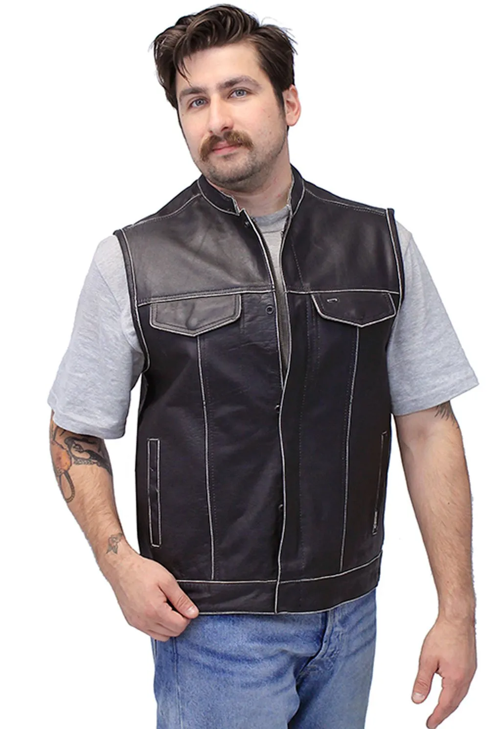 Vintage Brown Club Vest w/Concealed Pockets #VMA6654GK ()