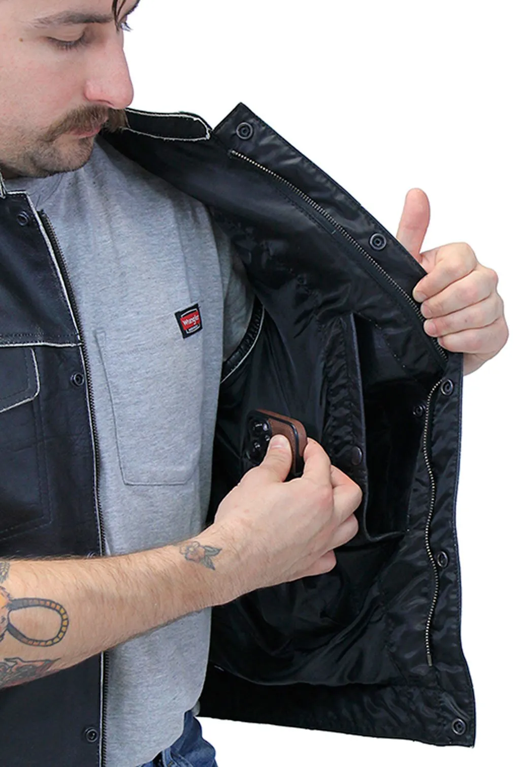 Vintage Brown Club Vest w/Concealed Pockets #VMA6654GK ()