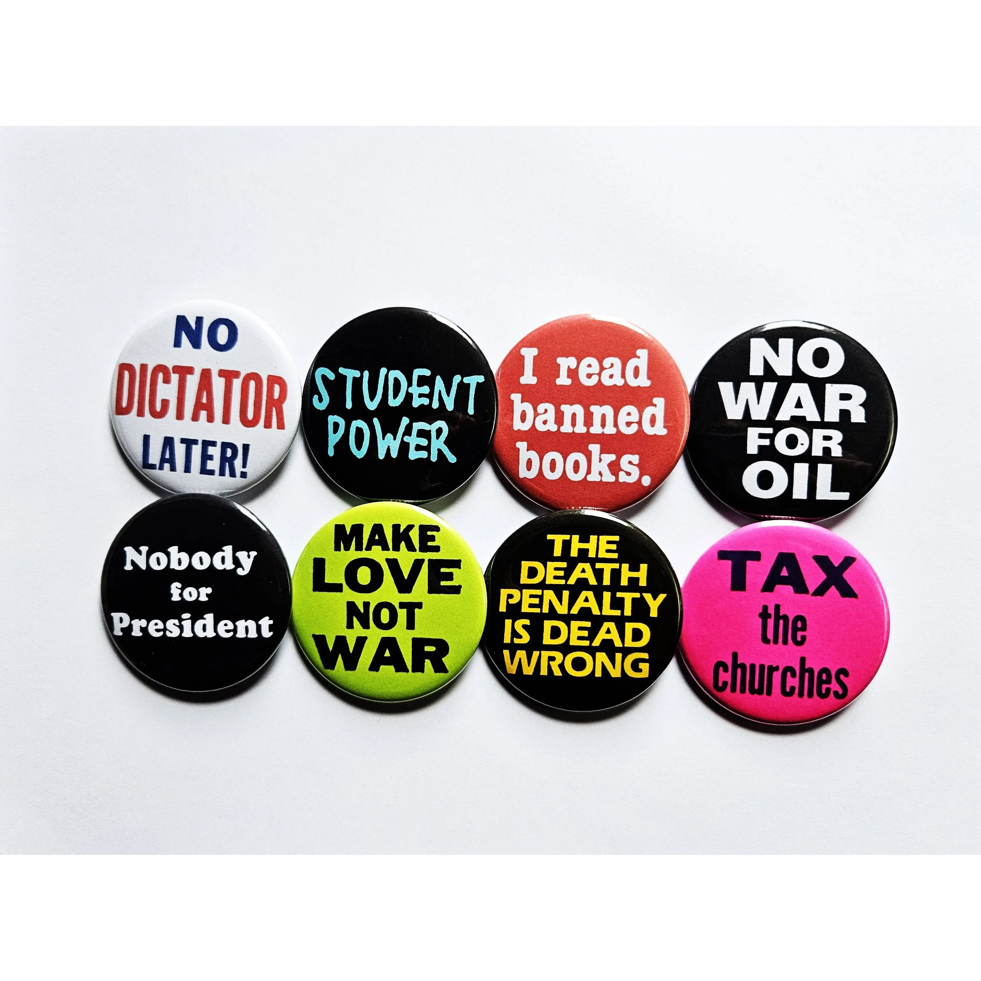 Vintage Reproduction Tax the Churches Political Set Small Pinback Button | 1.25" Diameter