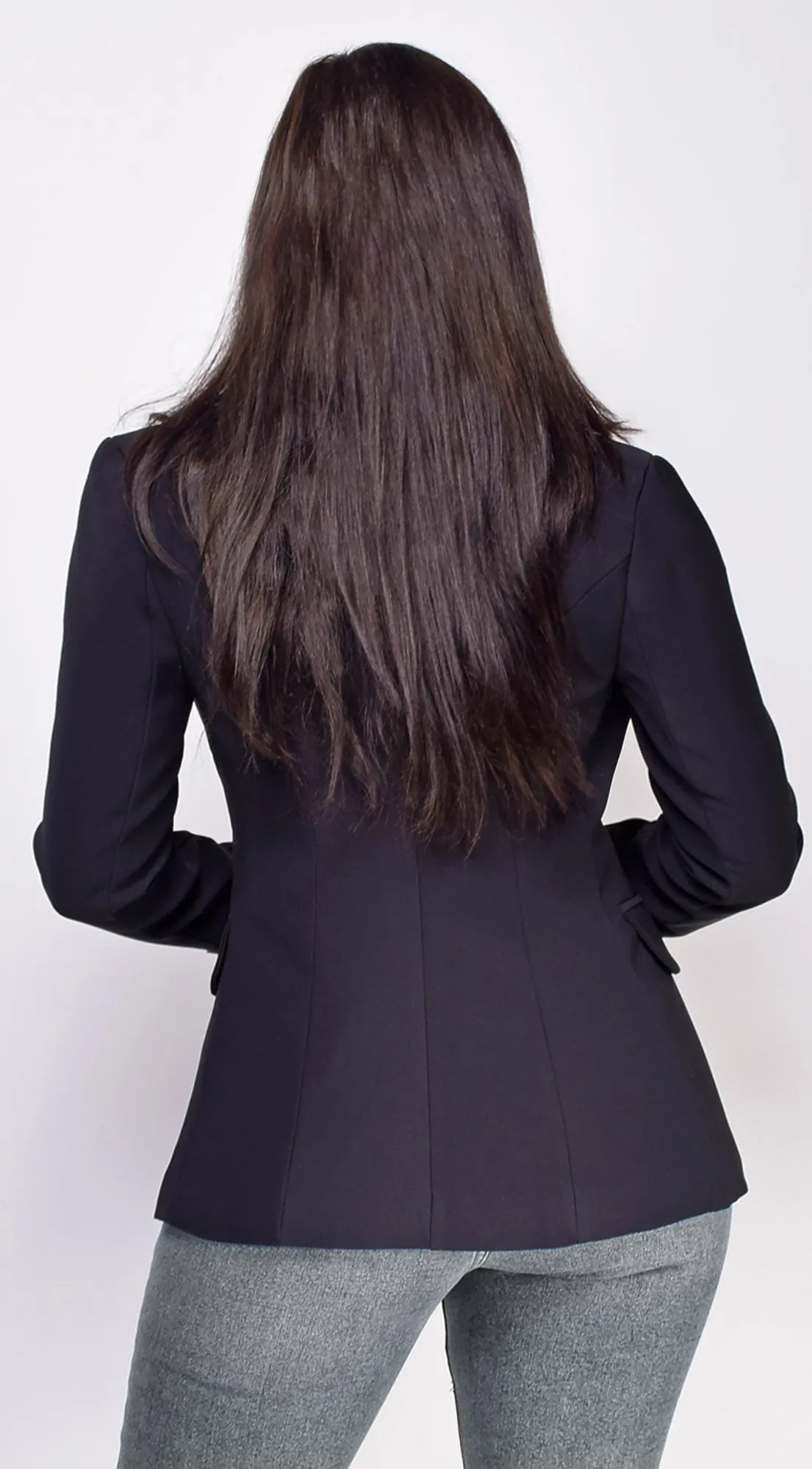 Viva Black Gold Button Blazer Jacket