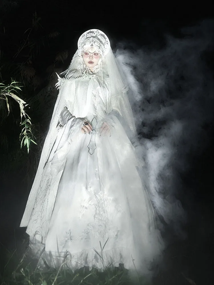 White Shiro Gothic Lolita Hooded Cloak