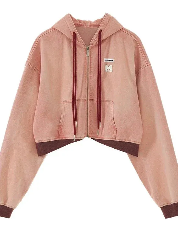 Zip Hoodie Y2K Short Hooded Casual   Skirt